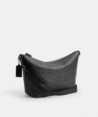 COACH コーチ メッセンジャーバッグ シグネチャー キャンバス 黒 斜めがけ トップ ジップ メッセンジャー バッグ・シグネチャー キャンバス